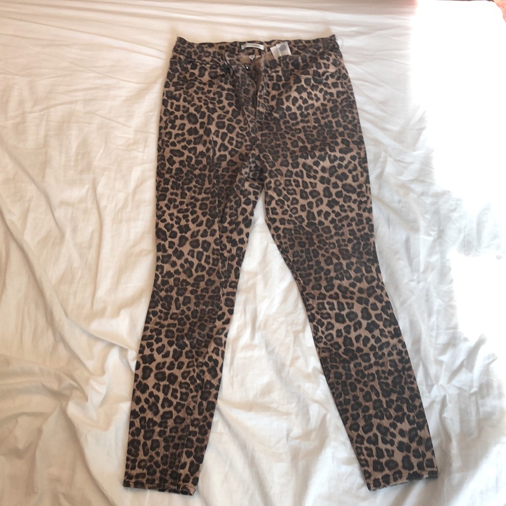 Good American leopard print skinny jeans size 14